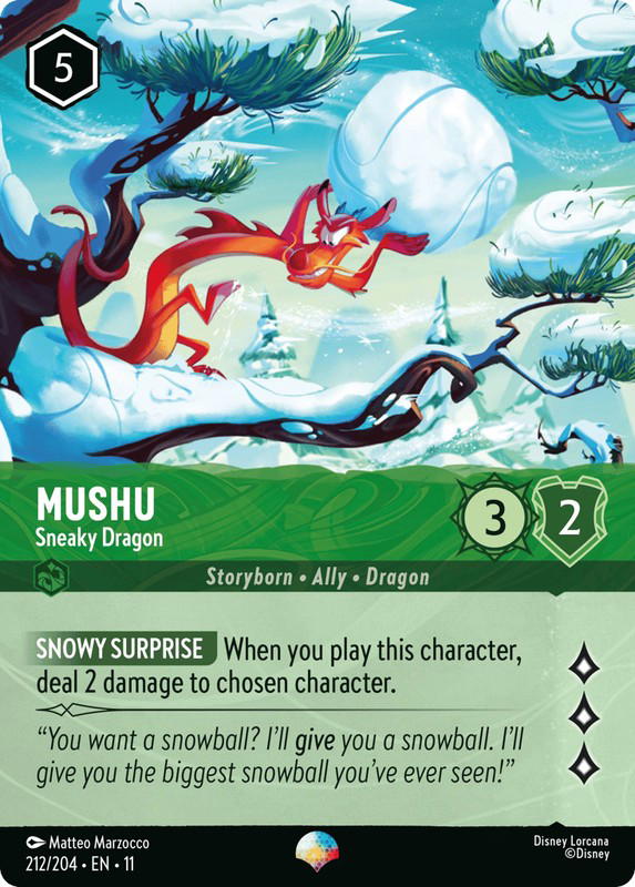 Disney Lorcana Disney Lorcana Mushu Sneaky Dragon Epic [212/204] Winterspell (EN)