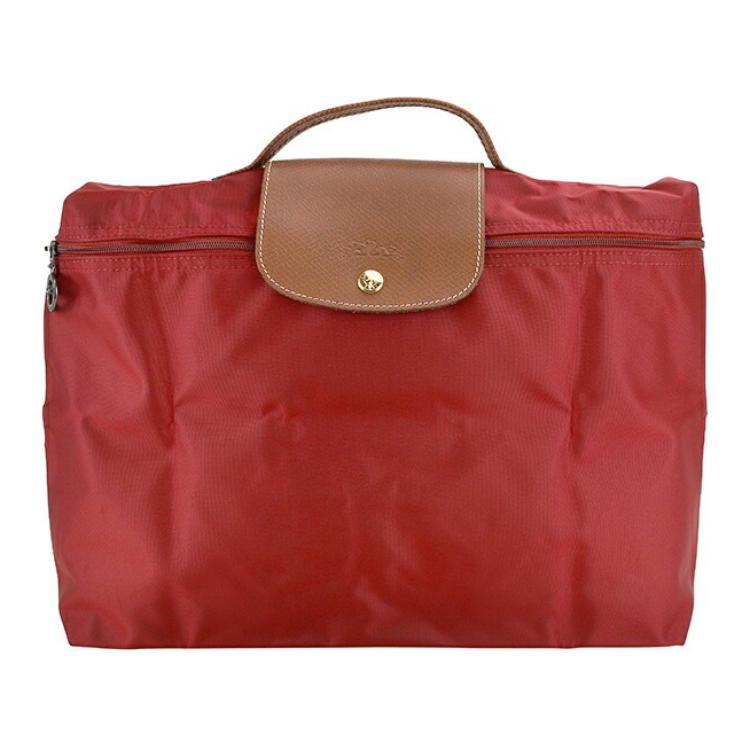 Longchamp Longchamp Le Pliage Recycled Canvas With Leather Trim Canvas Bag Portable Briefcase Small Size Men's Red