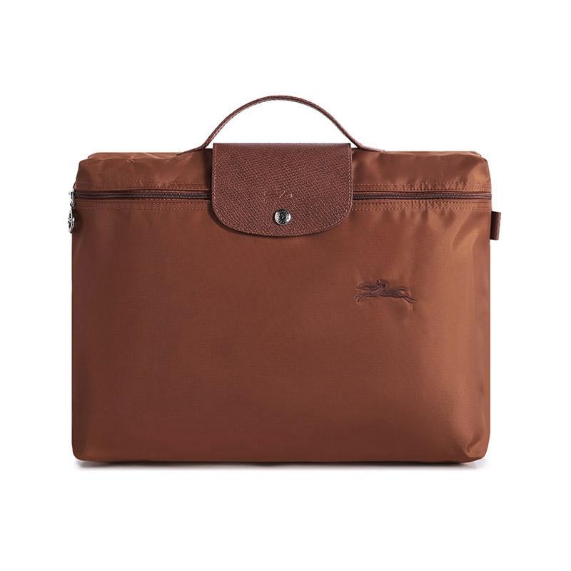 Longchamp Longchamp Le Pliage Green Recycled Canvas With Leather Trim Canvas Bag Handbag Briefcase Men's Brown
