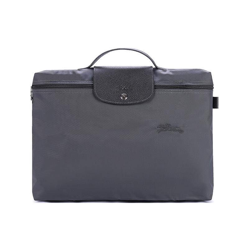 Longchamp Longchamp Le Pliage Green Recycled Canvas With Leather Trim Canvas Bag Handbag Briefcase Small Size Men's Graphite Gray