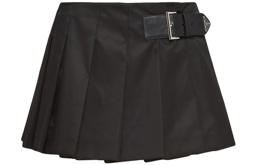 Prada Prada Re Nylon Pleated Miniskirt