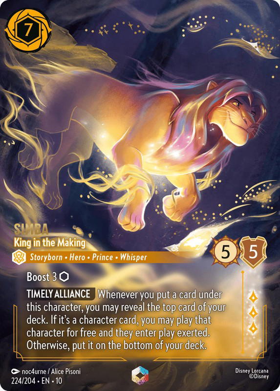 Disney Lorcana Disney Lorcana Simba King in the Making Enchanted [224/204] Whispers in the Well (EN)