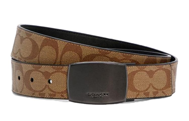 Coach Coach Signature Buckle Cut To Size Reversible Belt Men's Beige/Black
