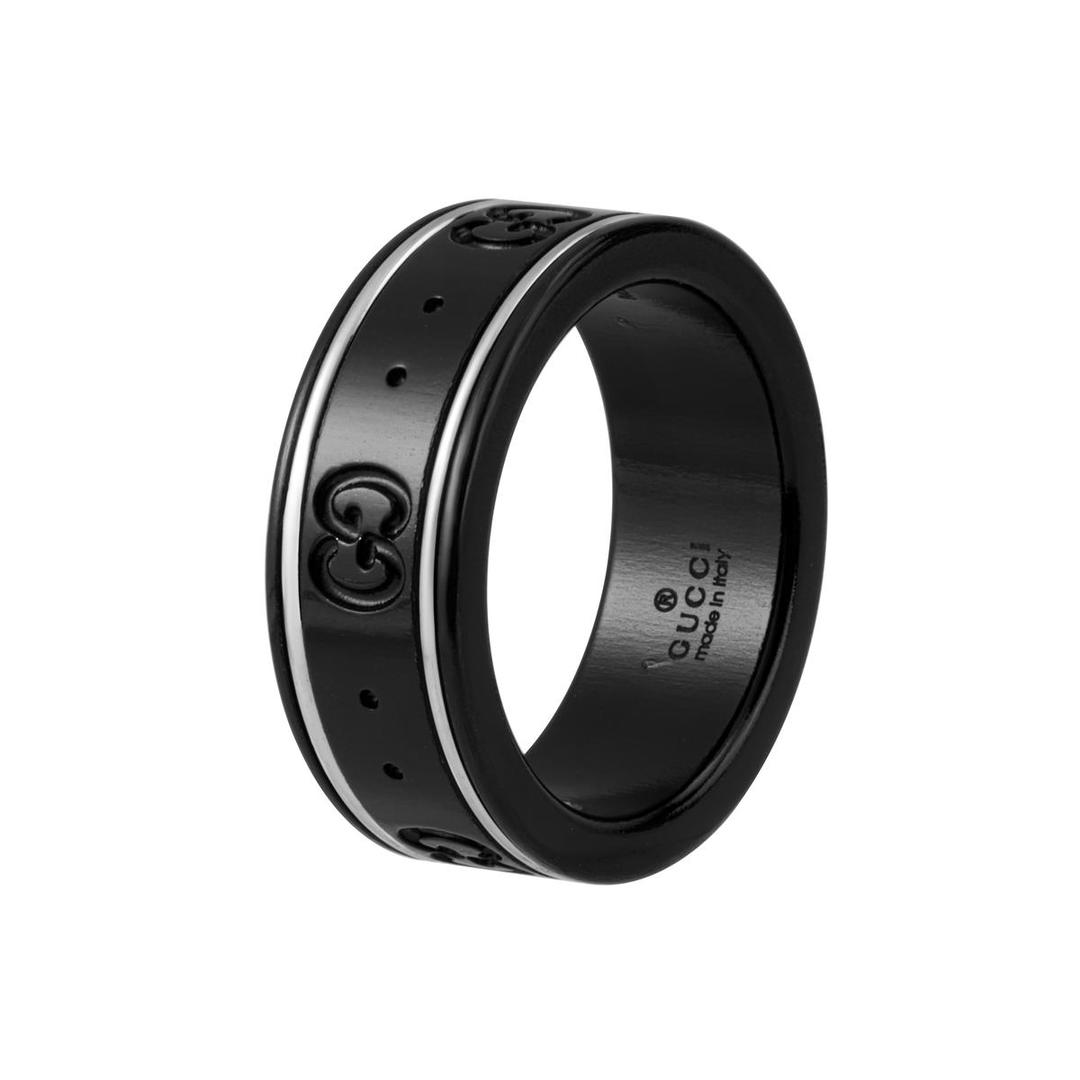 Gucci Gucci 18K White Gold Rings Unisex Black