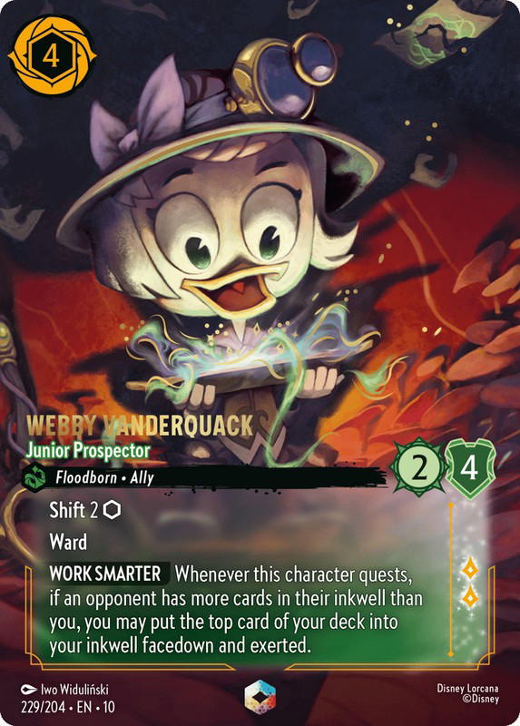 Disney Lorcana Disney Lorcana Webby Vanderquack Junior Prospector Enchanted [229/204] Whispers in the Well (EN)