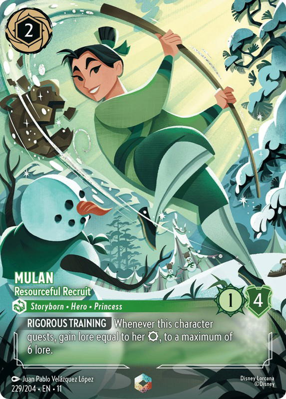 Disney Lorcana Disney Lorcana Mulan Resourceful Recruit Enchanted [229/204] Winterspell (EN)