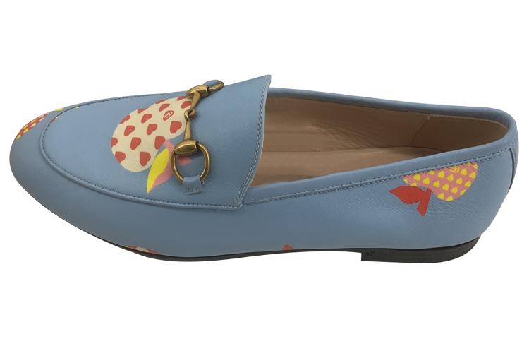 Gucci Gucci Leather Slip On 'Blue Red' Women's