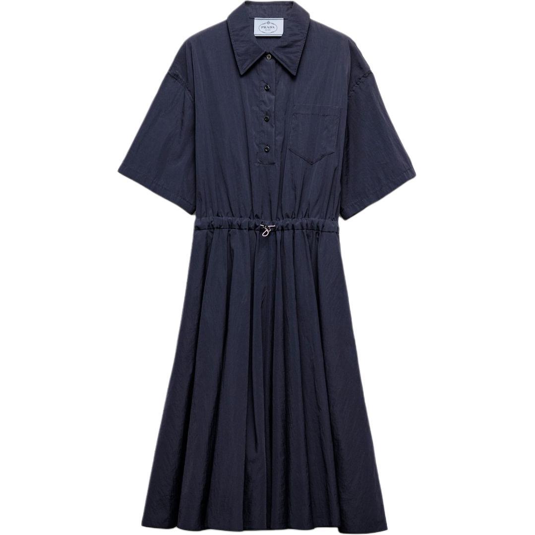 Prada Prada Pongé Short sleeve Midi Dress