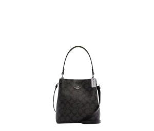 Buy Coach Small Town Bucket Bag In Signature Canvas Silver Graphite Wine Black at Sasom – Authentic and Ready to Ship