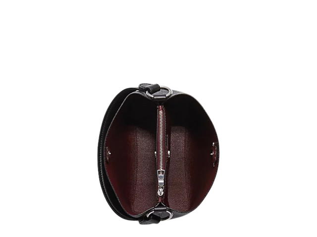 Coach Coach Small Town Bucket Bag In Signature Canvas Silver Graphite Wine Black - view 3