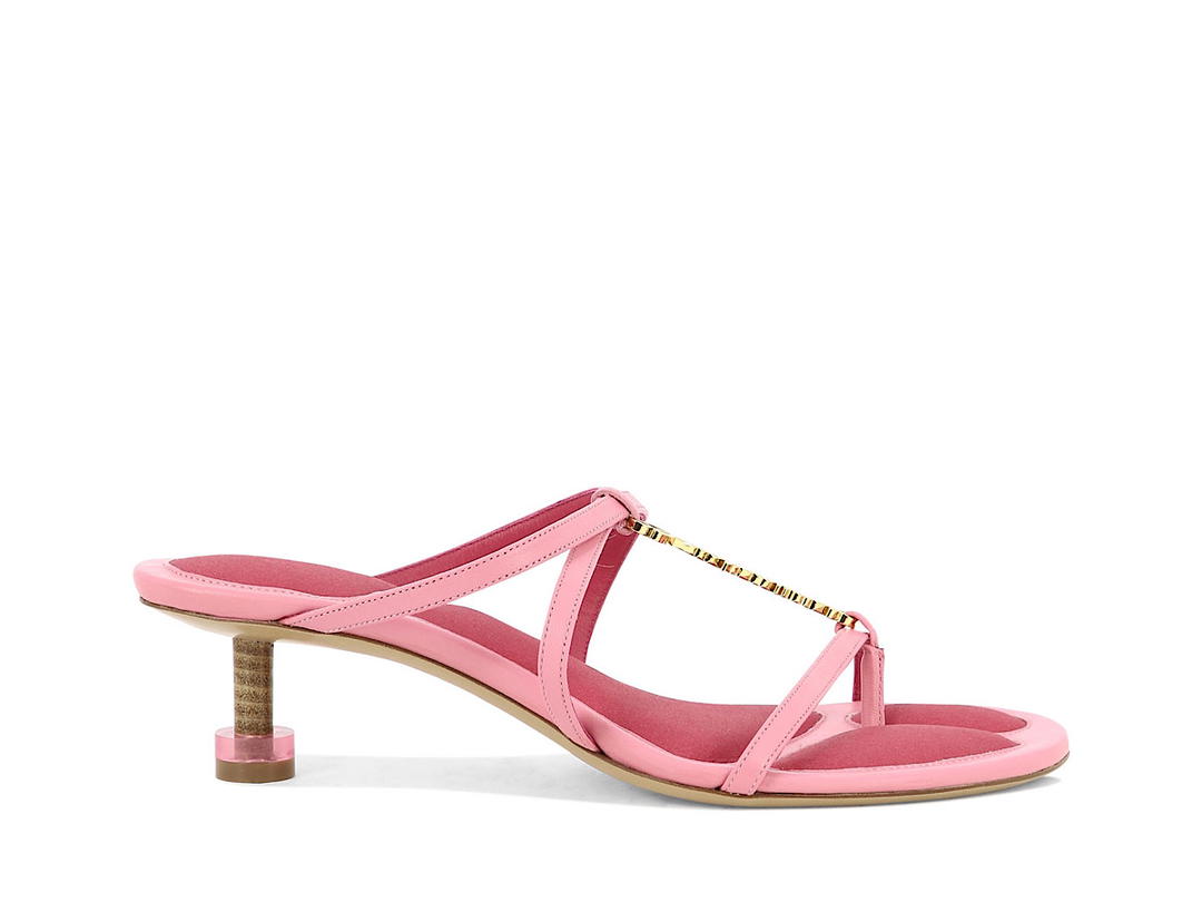 Jacquemus Jacquemus Les Sandales Basses Pralu Sandalspink Pelle Di Agnello Cuoio (W)