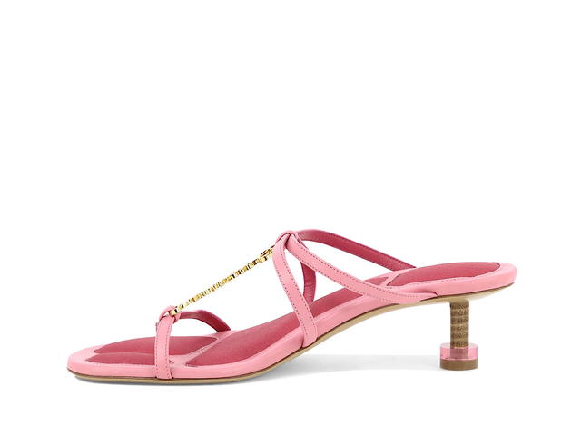 Jacquemus Jacquemus Les Sandales Basses Pralu Sandalspink Pelle Di Agnello Cuoio (W) - view 3