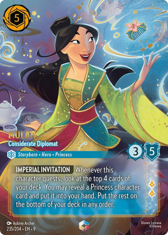 Disney Lorcana Disney Lorcana Mulan Considerate Diplomat Enchanted [235/204] Fabled (EN)