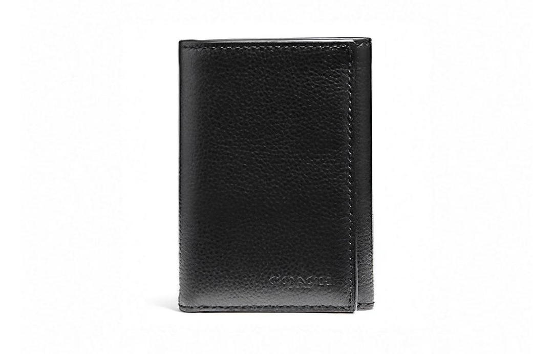 Coach Coach Trifold Wallet Cow Leather Clutches Wallets Men's Black