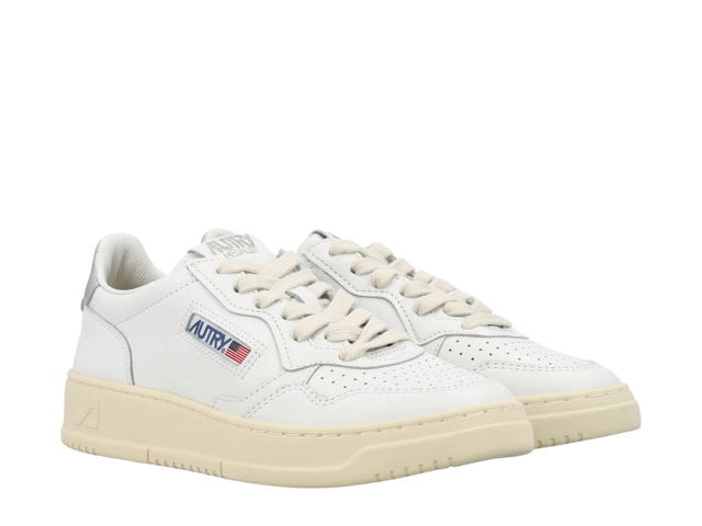 Autry Autry Medalist Low Sneakers In White And Silver Leather - view 2