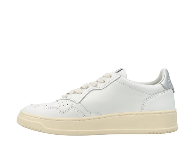 Autry Autry Medalist Low Sneakers In White And Silver Leather - view 3