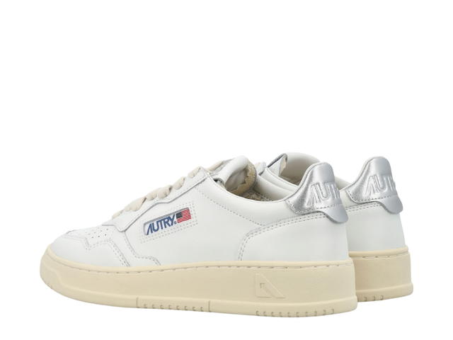 Autry Autry Medalist Low Sneakers In White And Silver Leather - view 4