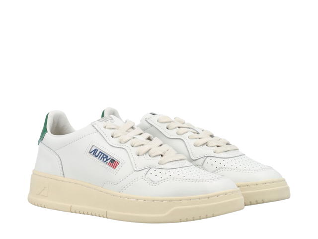 Autry Autry Medalist Low Sneakers In White And Green Leather - view 2