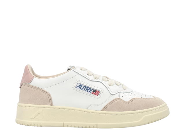 Autry Autry Medalist Low Sneakers In Suede And Leather Color White And Pink (W) - view 1