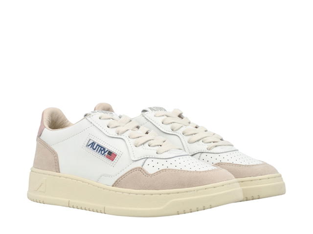 Autry Autry Medalist Low Sneakers In Suede And Leather Color White And Pink (W) - view 2
