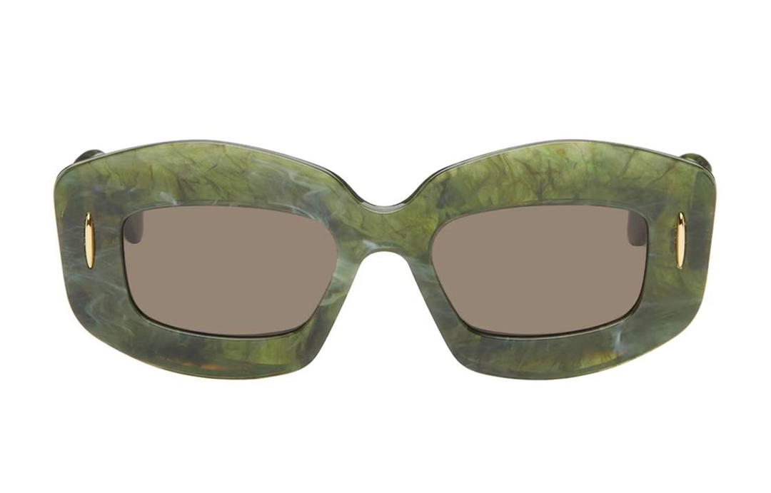 Loewe Loewe Acetate Irregular Shape Sunglasses Unisex Green