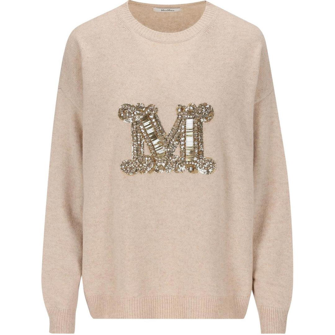 MaxMara MaxMara Logo Embellished Knitted Jumper
