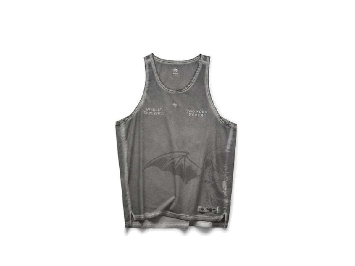 Represent Represent 247 x Avenged Ghost Singlet Sevenfold Death Bat Washed Grey