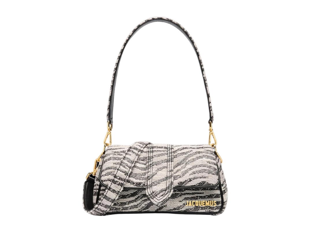 Jacquemus Jacquemus Le Petit Bambimou In Lambskin With Gold Metal Logo Hardware Black And White Zebra