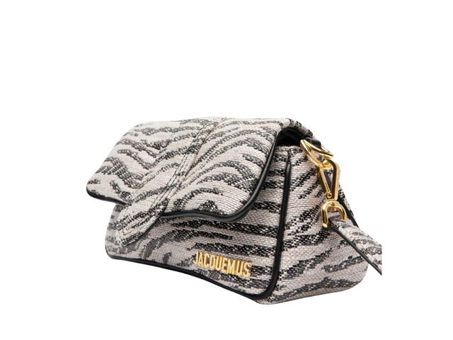 Jacquemus Jacquemus Le Petit Bambimou In Lambskin With Gold Metal Logo Hardware Black And White Zebra - view 4