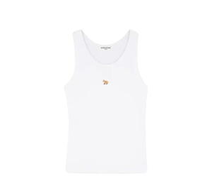 Buy Maison Kitsune Baby Fox Ribbed Tank Top White at Sasom – Authentic and Ready to Ship