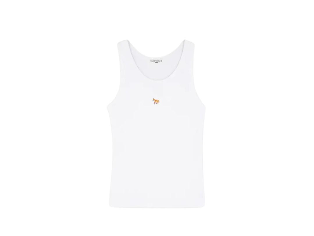 Maison Kitsune Maison Kitsune Baby Fox Ribbed Tank Top White