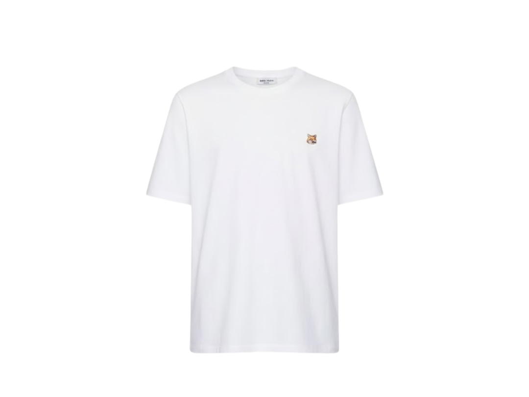 Maison Kitsune Maison Kitsune Fox Head Patch Regular T-Shirt White