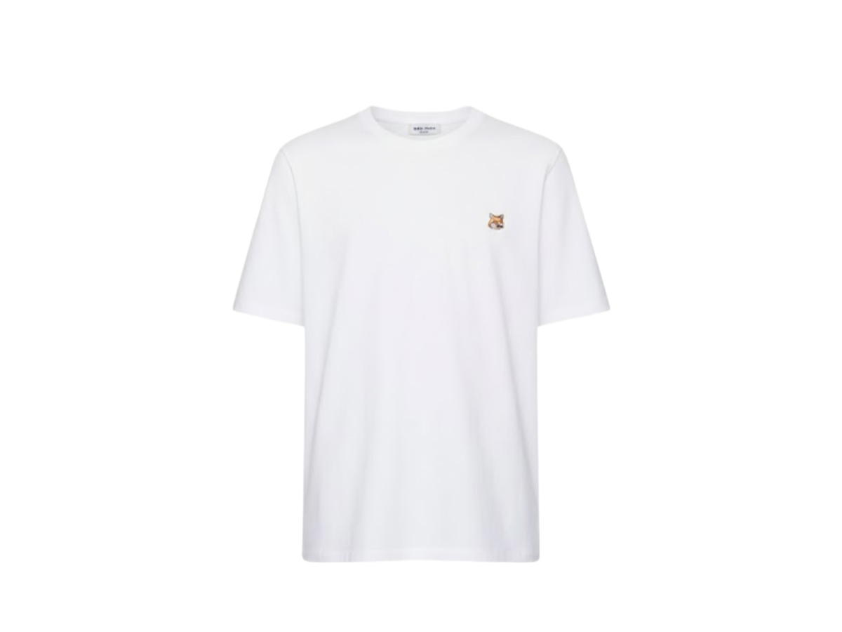 Maison Kitsune Maison Kitsune Fox Head Patch Regular T-Shirt White