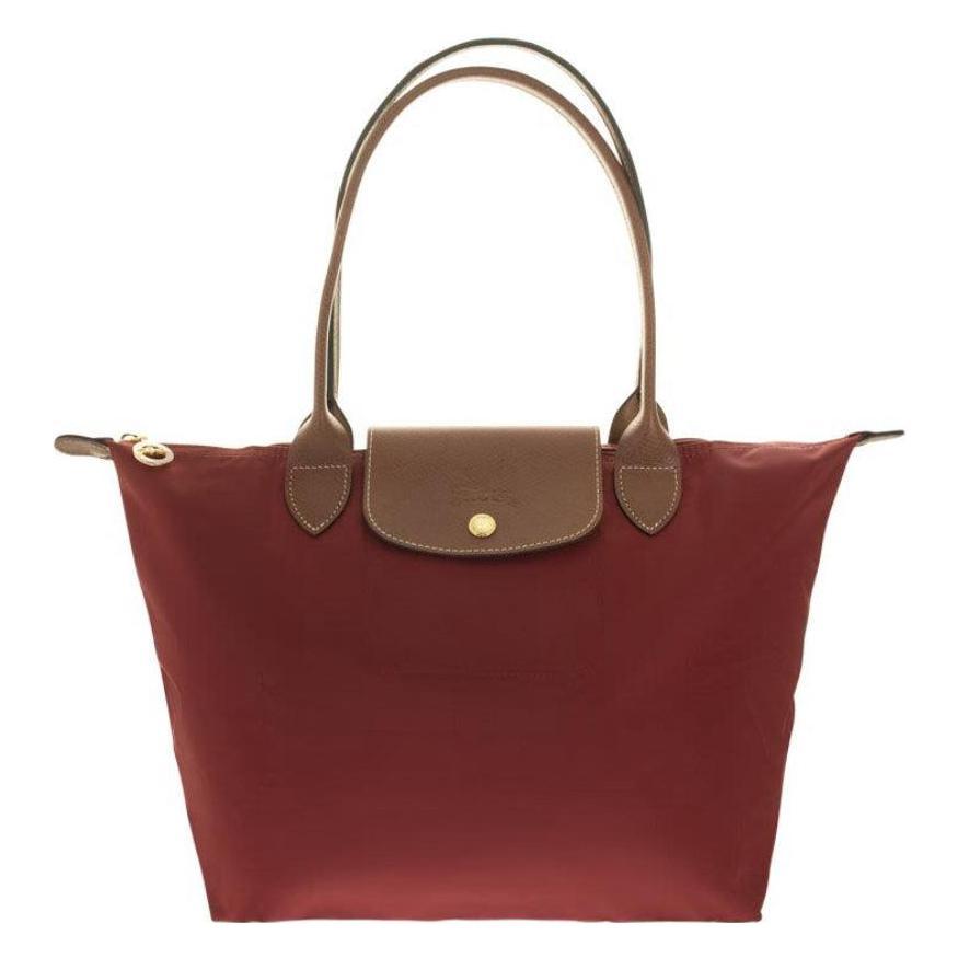 Longchamp Longchamp Cow Leather Trim Tote Bag Shopping Bag Handbag Shoulder Bag Regular Women's Red