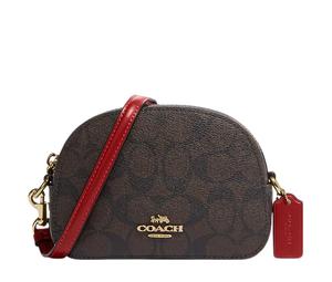 Buy Coach Serena Signature Coated Canvas With Smooth Leather Shoulder Bag, Crossbody Bag Mini Women's Tan at Sasom – Authentic and Ready to Ship