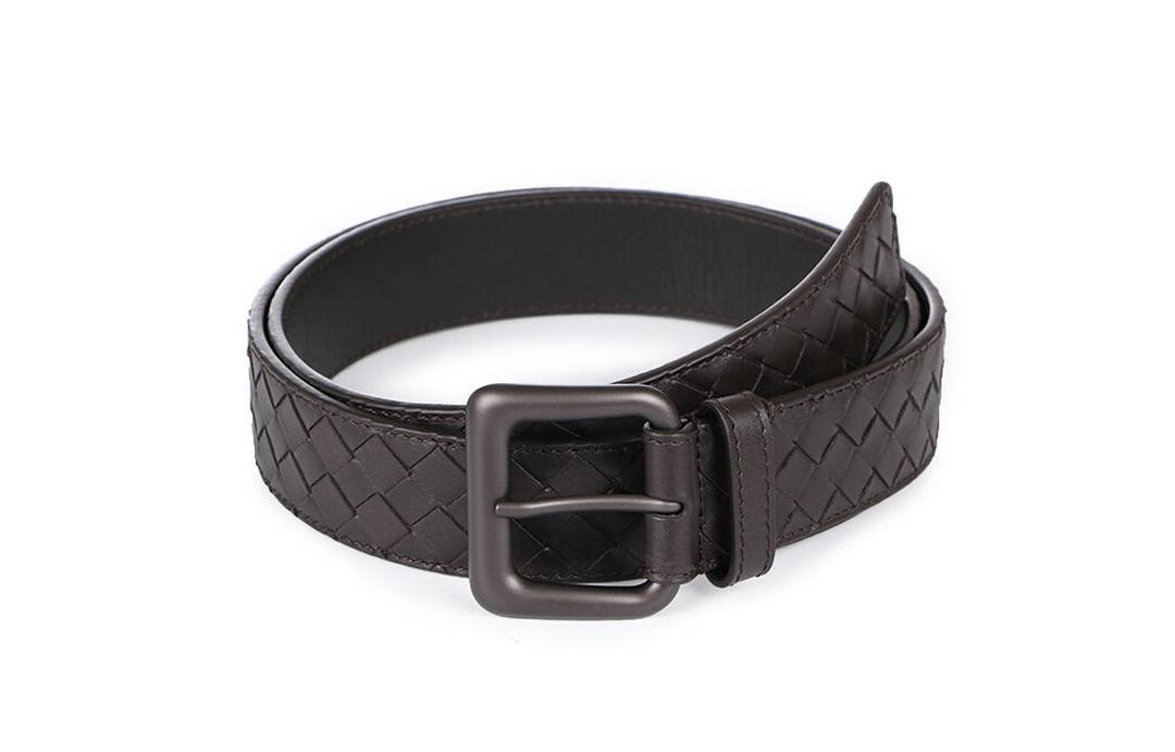 Bottega Veneta Bottega Veneta Cow Leather Belt Unisex Brown Width 3.5cm