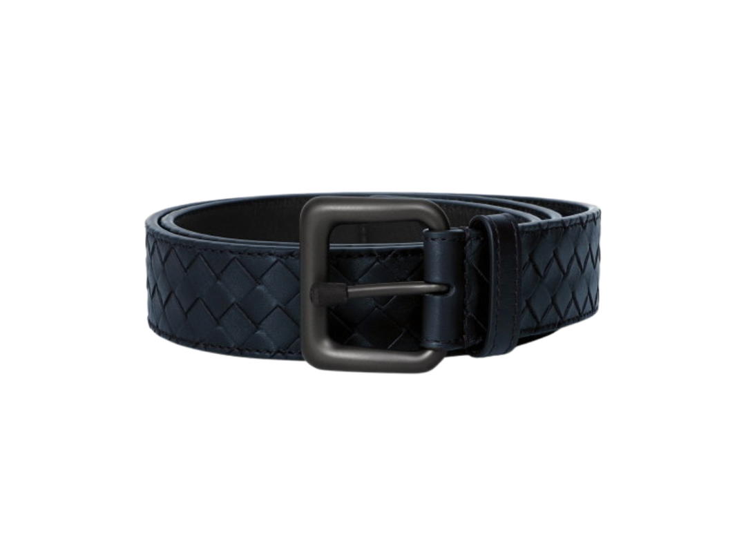 Bottega Veneta Bottega Veneta Intrecciato Belt In Blue