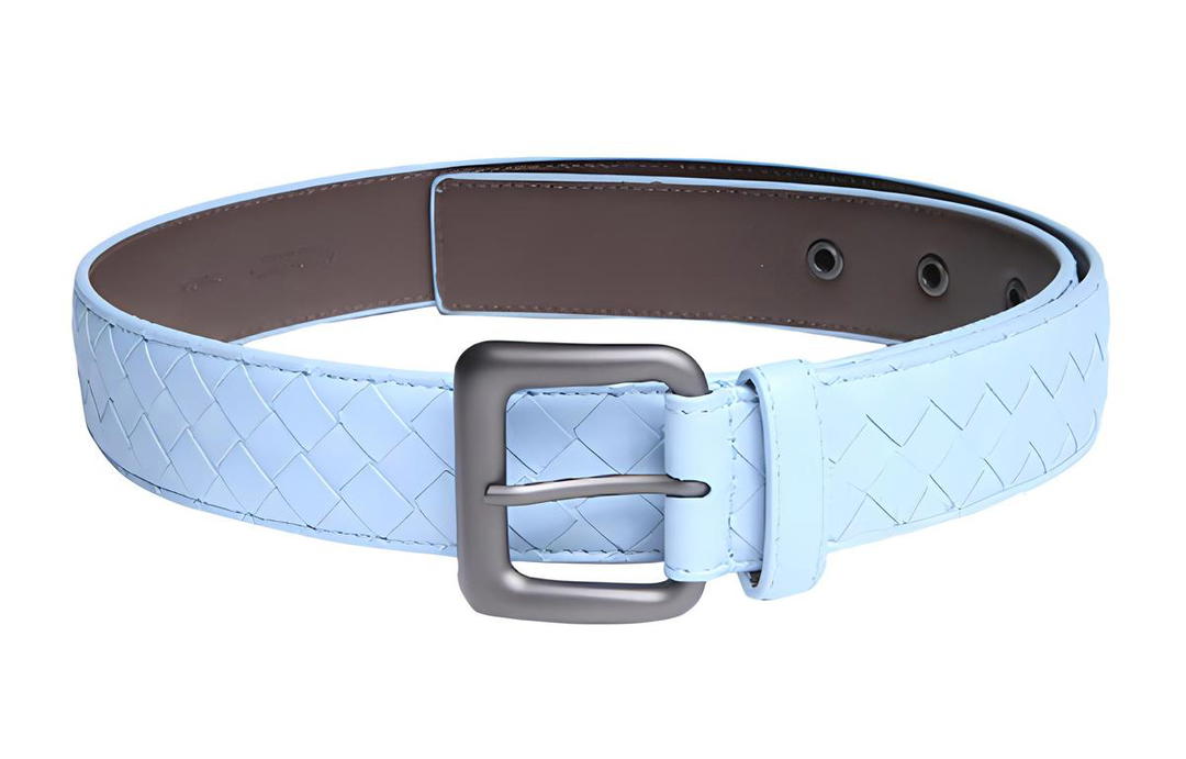 Bottega Veneta Bottega Veneta Genuine Leather Casual Woven Belt Fashion With Stud Buckle Leather Belts Men's