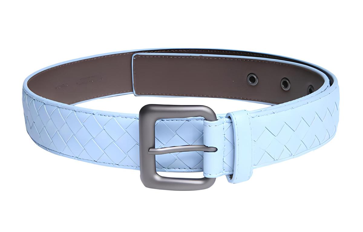 Bottega Veneta Bottega Veneta Genuine Leather Casual Woven Belt Fashion With Stud Buckle Leather Belts Men's