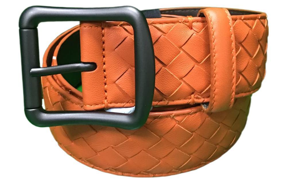 Bottega Veneta Bottega Veneta Inner Side Letter Pin Buckle Leather Belts Unisex Brown