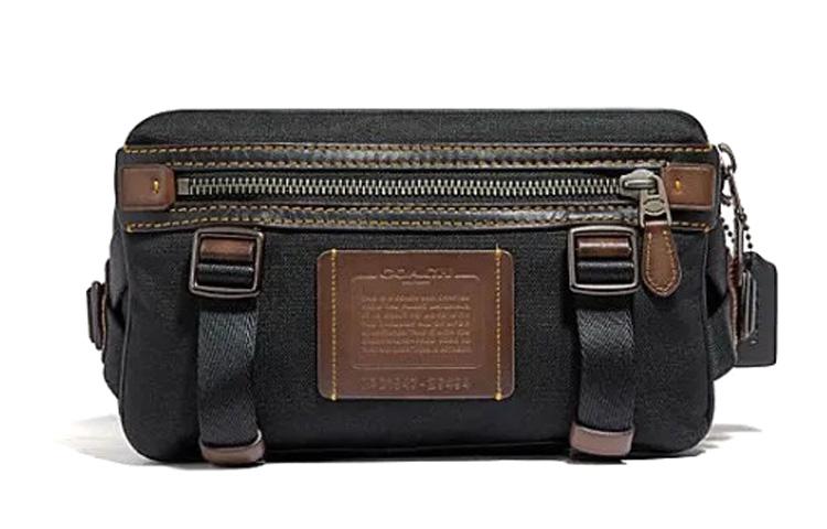 Coach Coach Utility Cow Leather Crossbody Bag Sling Bag Fanny Pack Large Size Men's Black