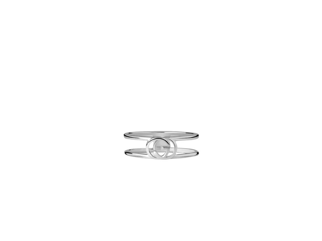 Gucci Gucci Interlocking Thin Open Band In 925 Sterling Silver