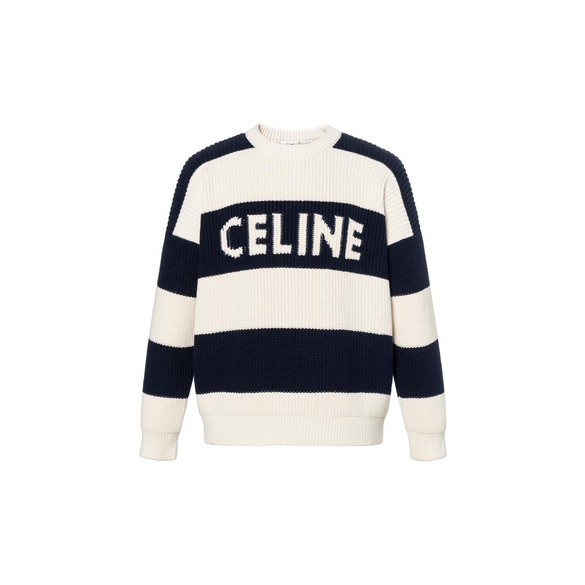 Celine Celine Oversized Sweater In Striped Cotton