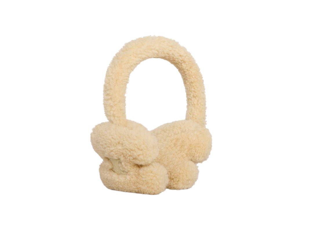 Celine Celine Earmuffs In Shearling Vanilla