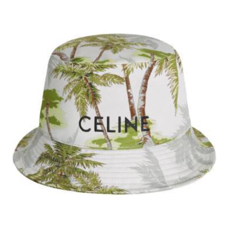 Celine Celine Cotton Bucket Hats Men's Gray Green