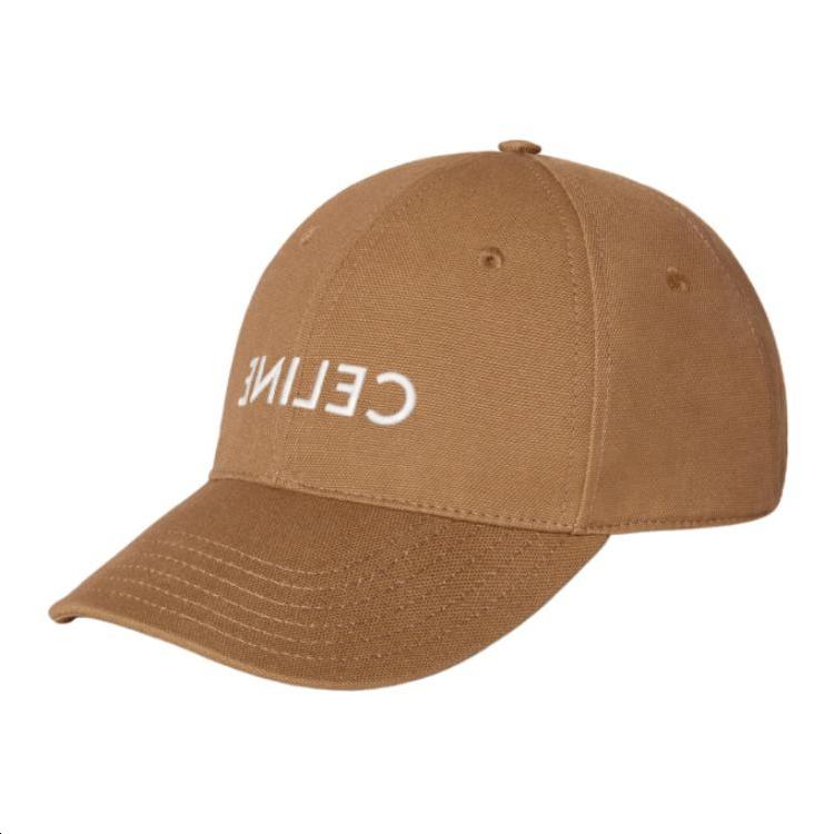 Celine Celine Cotton Baseball Caps Men's Light Brown