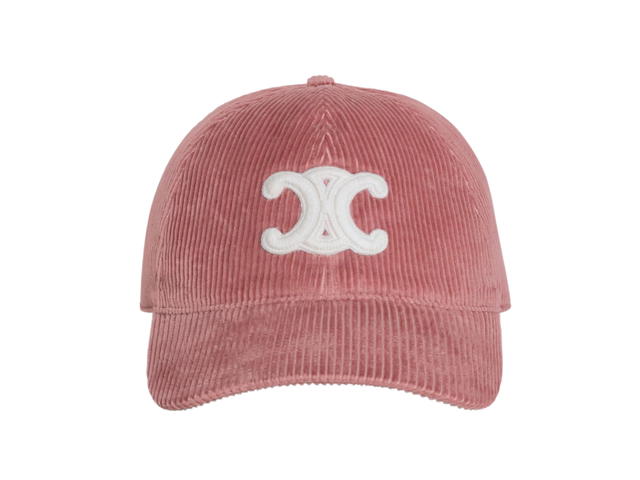 Celine Celine Triomphe Baseball Cap In Corduroy Rose Poudré - view 1