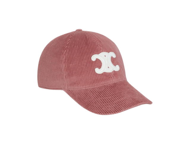 Celine Celine Triomphe Baseball Cap In Corduroy Rose Poudré - view 2