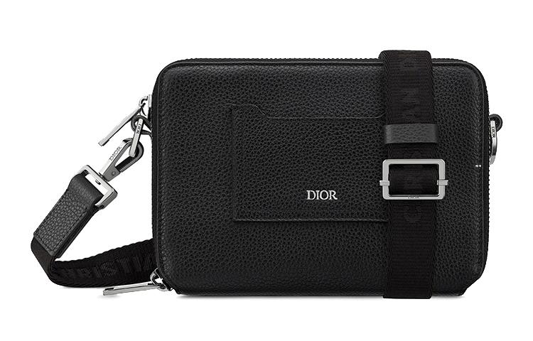 Dior Dior Grained Calfskin Clutches Crossbody Bag Shoulder Bag Men's Black