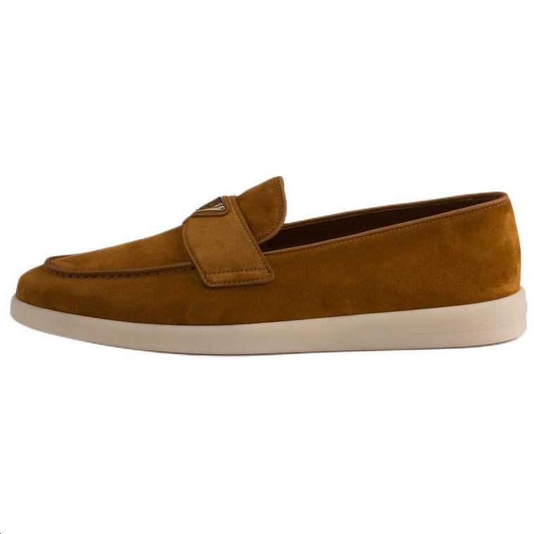 Prada Prada Suede Loafers Men's Brown